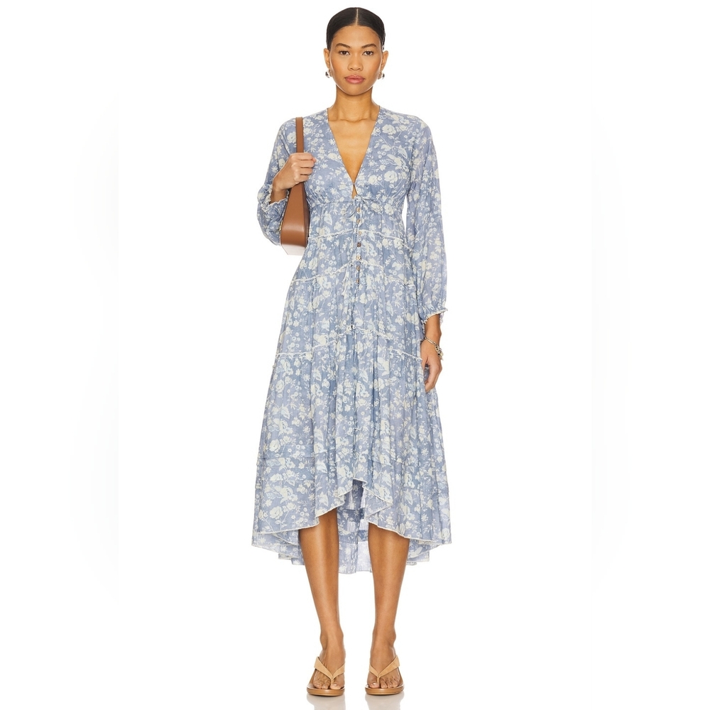 Pappiet Midi Dress in Bluebell Combo